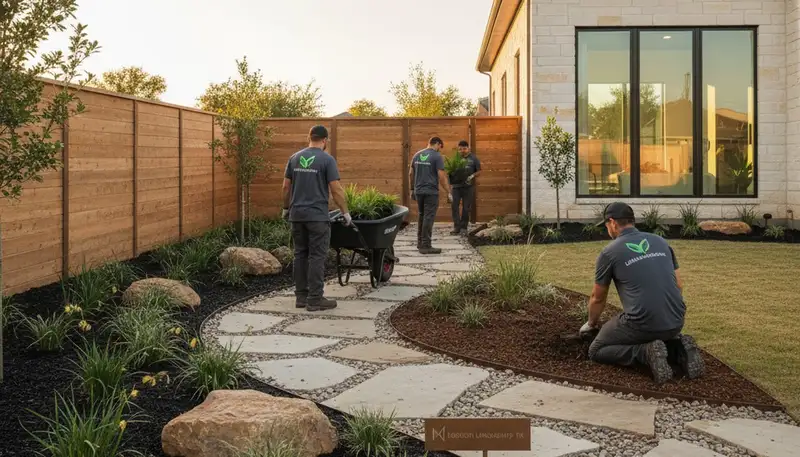Arlington, TX landscaping service team providing professional lawn care and yard maintenance