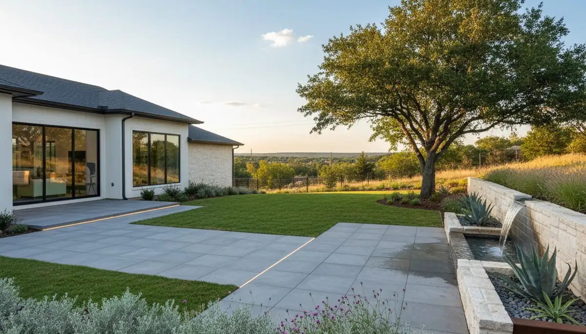 Landscaping crew providing lawn care service in Arlington, TX for a clean, healthy yard