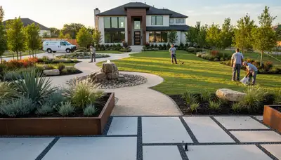 Arlington, TX landscaping team providing professional lawn care and yard maintenance service