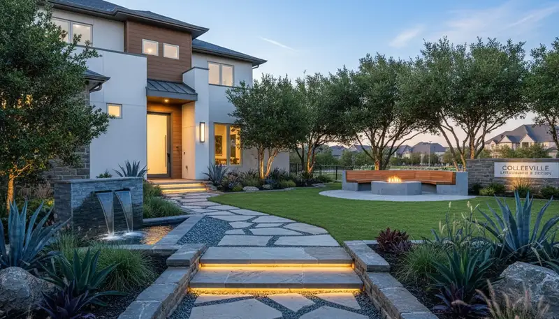 Landscaping crew servicing Arlington, TX lawns for residential and commercial properties
