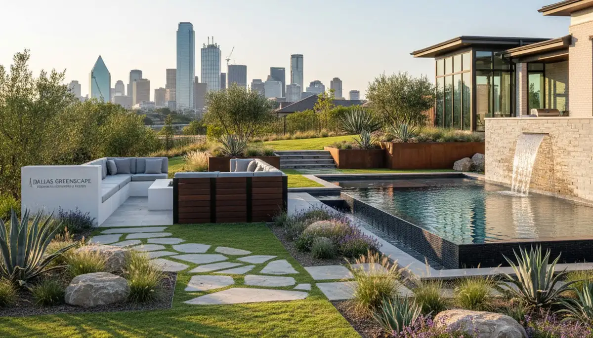 Landscaping crew providing lawn care services in Arlington, TX