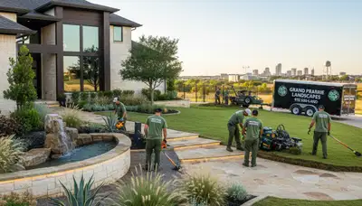 Professional landscaping service in Arlington, TX for a neatly maintained residential lawn