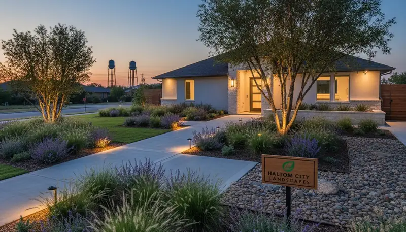 Landscaping crew providing lawn care services in Arlington, TX