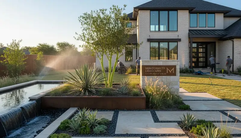 Landscaping crew serving Arlington, TX with professional lawn care and yard maintenance services