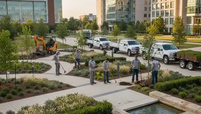 Arlington, TX landscaping team providing professional lawn care and yard maintenance services