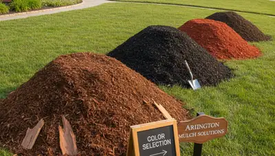Brown, black, and red mulch varieties for Arlington, TX landscapes by Chop Chop Landscaping