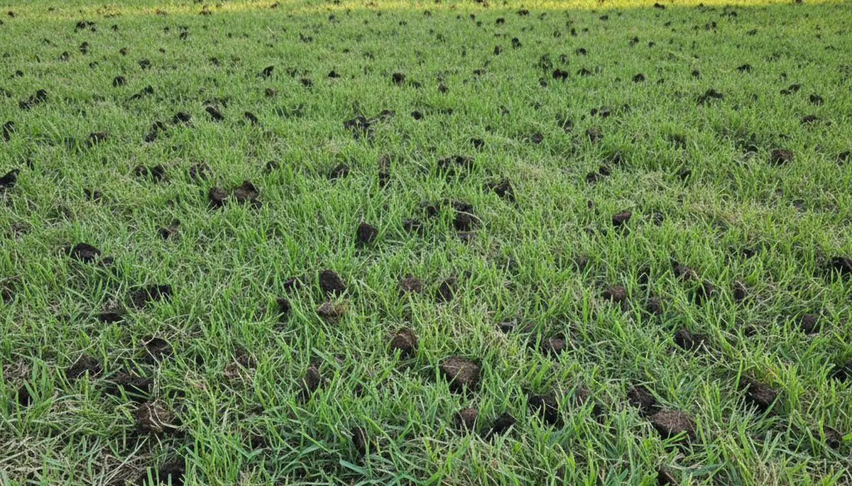 Post-aeration lawn recovery showing greener grass and soil renewal in Arlington, TX by Chop Chop Landscaping